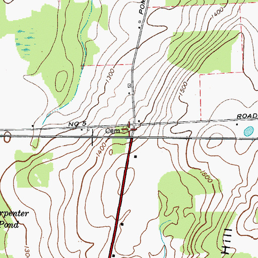 Topographic Map of Blocktown Cemetery, NY
