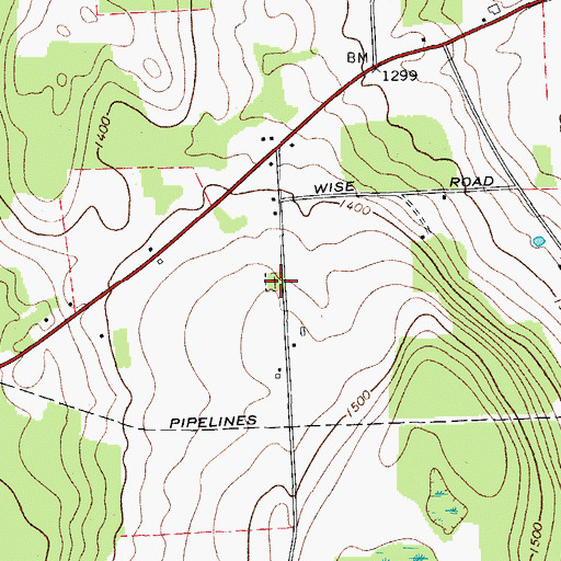 Topographic Map of Dodge Cemetery, NY