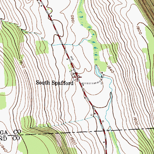 Topographic Map of Cold Brook Valley Cemetery, NY