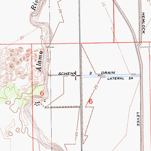 Topographic Map of Schenk Two Drain, CA