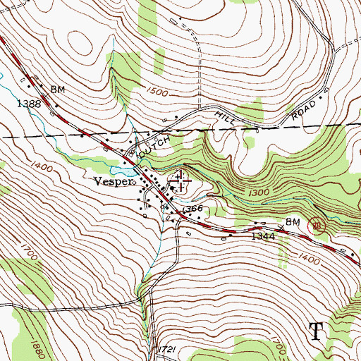 Topographic Map of Vesper Cemetery, NY