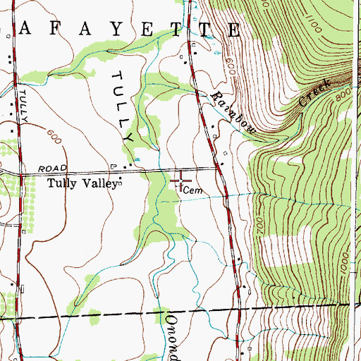Topographic Map of Christian Hollow Cemetery, NY