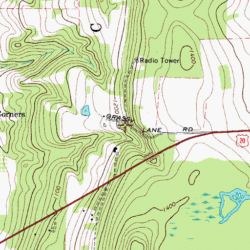 Topographic Map of Atwell Cemetery, NY