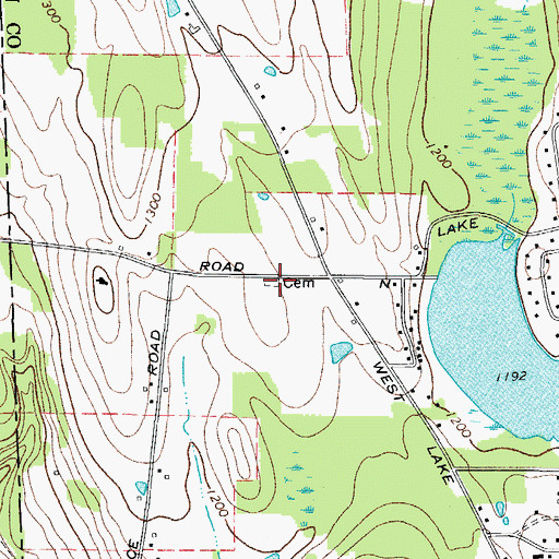 Topographic Map of Southwell Cemetery, NY
