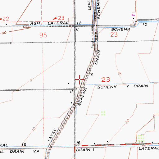 Topographic Map of Schenk Six Drain, CA