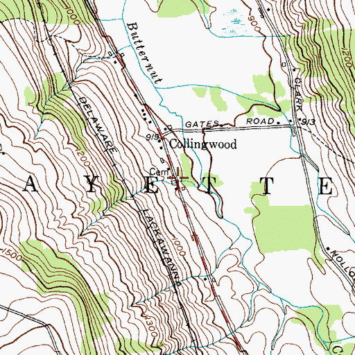 Topographic Map of Sherman Hollow Cemetery, NY
