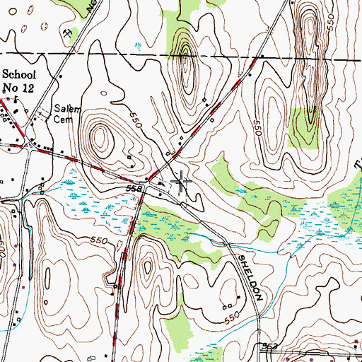 Topographic Map of North Farmington Friends Cemetery, NY