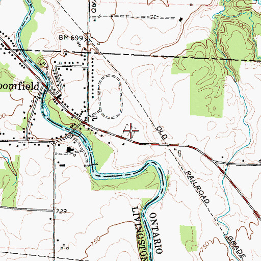 Topographic Map of North Bloomfield Cemetery, NY