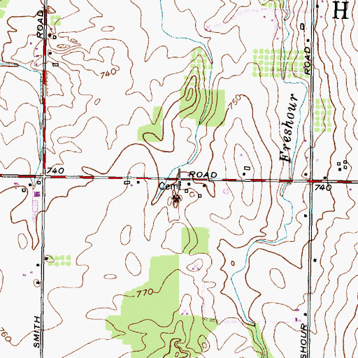 Topographic Map of Moore Cemetery, NY