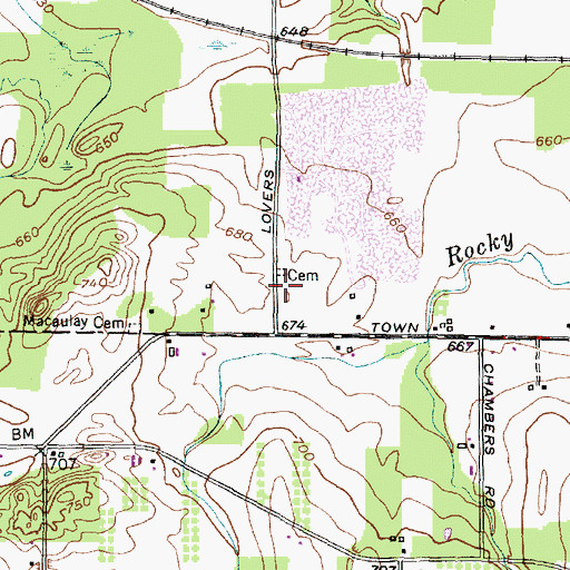 Topographic Map of Herrington Cemetery, NY