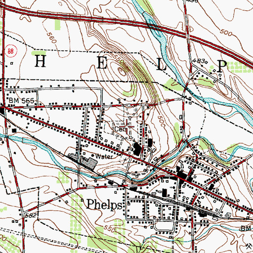 Topographic Map of Resthaven Cemetery, NY