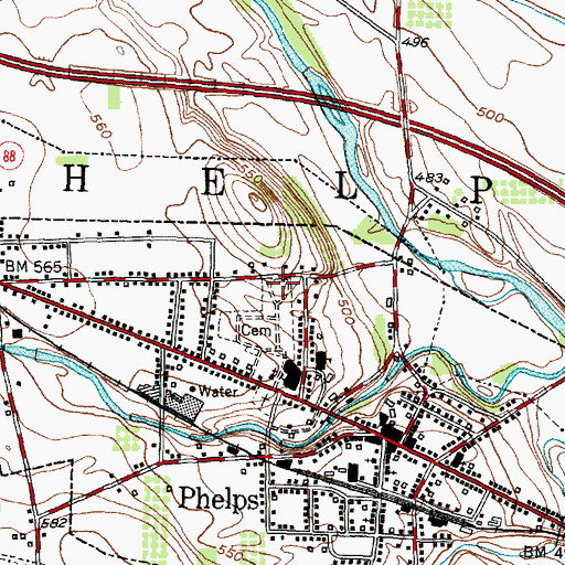 Topographic Map of Saint Francis Cemetery, NY