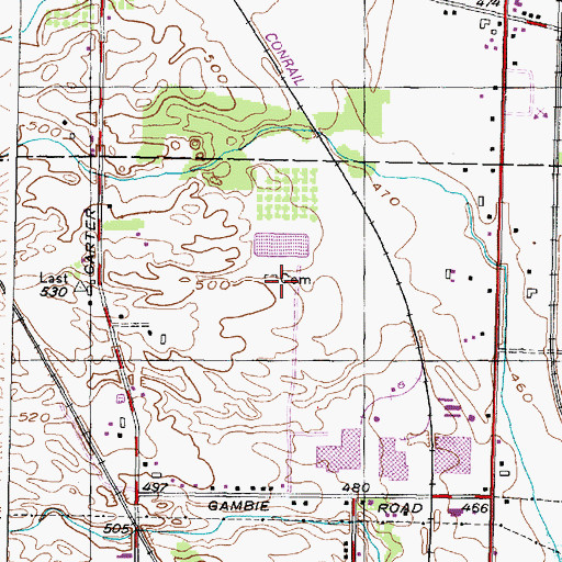 Topographic Map of Brown Cemetery, NY