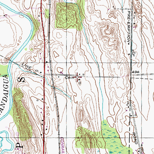 Topographic Map of Hoffman Cemetery, NY