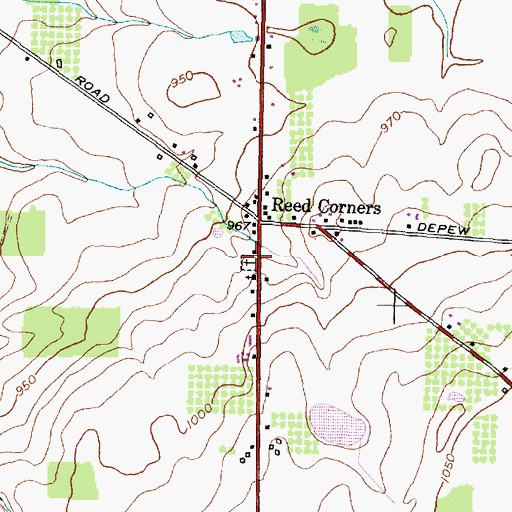 Topographic Map of Reed's Corners Cemetery, NY