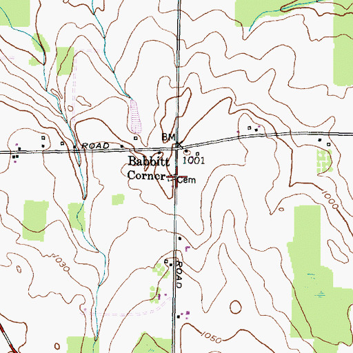 Topographic Map of Lewis Cemetery, NY