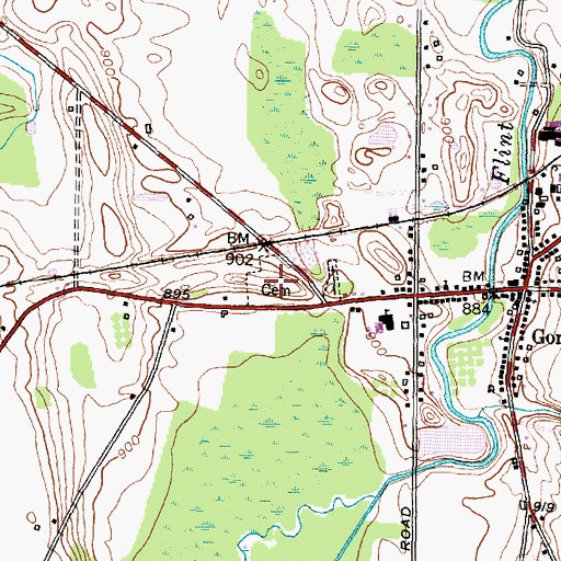 Topographic Map of Gorham Cemetery, NY