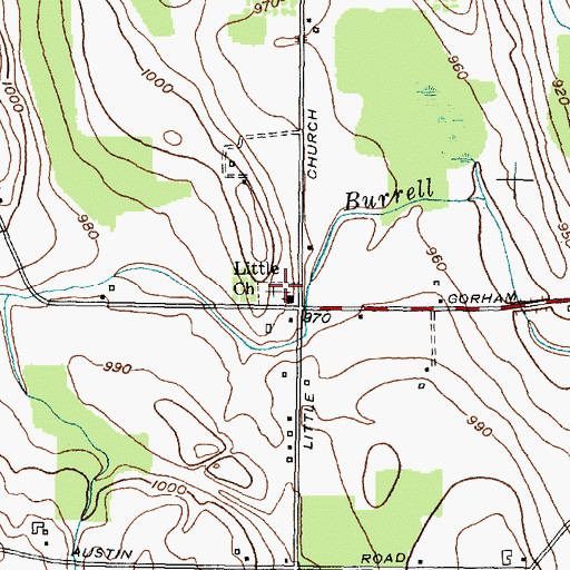 Topographic Map of Little Church Cemetery, NY