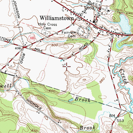 Topographic Map of Schader Farm, NY