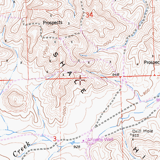 Topographic Map of Shale Hills, CA