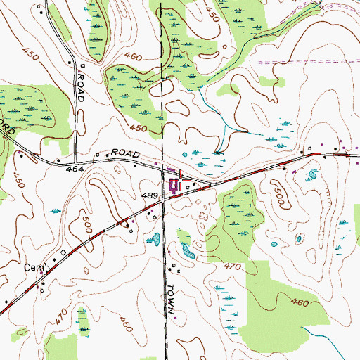 Topographic Map of Evergreen Knoll Farm, NY