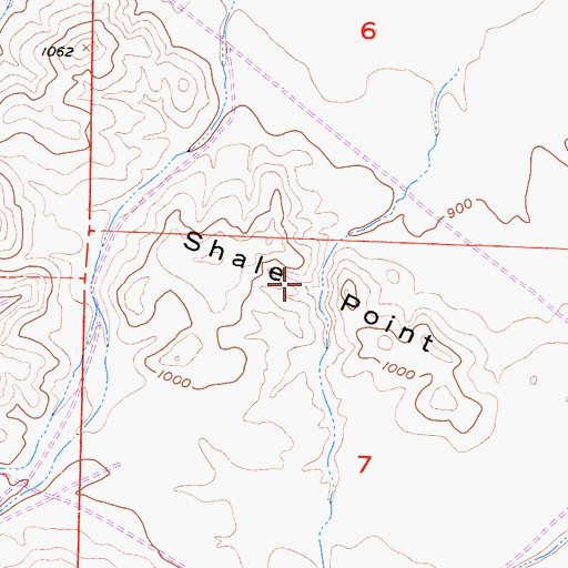 Topographic Map of Shale Point, CA
