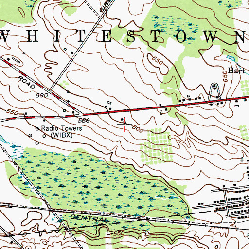 Topographic Map of Benson Farms, NY