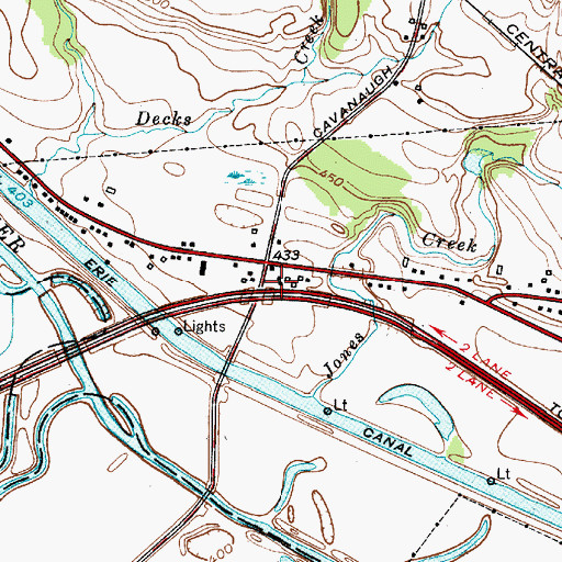 Topographic Map of Candellas Greenhouse And Vegetable Farm, NY