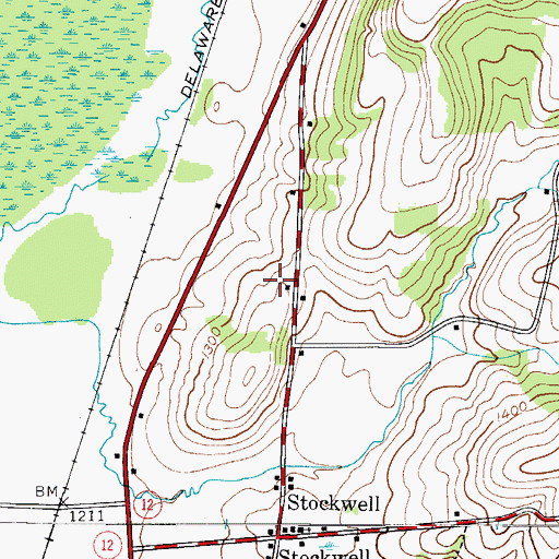 Topographic Map of Stockwell Farms, NY
