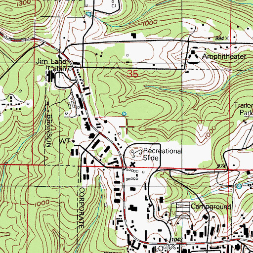 Topographic Map of Jack Justus Park, MO