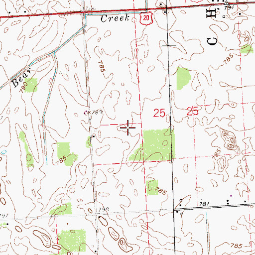 Topographic Map of Pennington Farm Orchards, OH