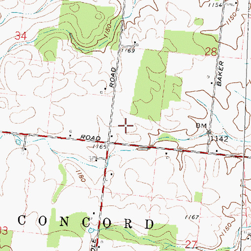 Topographic Map of Remerowski Orchards, OH