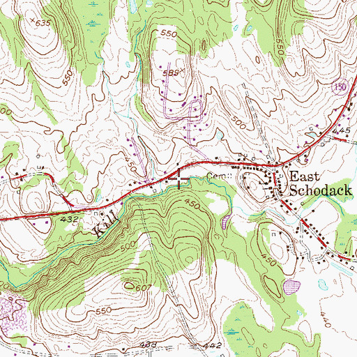 Topographic Map of Brookside Farm And Greenhouses, NY