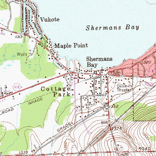Topographic Map of Chautauqua Perennial Gardens, NY