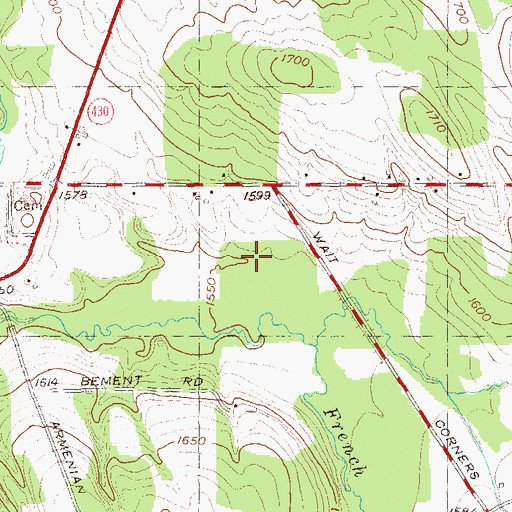 Topographic Map of Pleasant View Dairy Farms, NY
