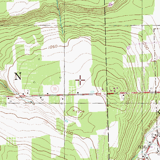 Topographic Map of Killdeer Farms, NY