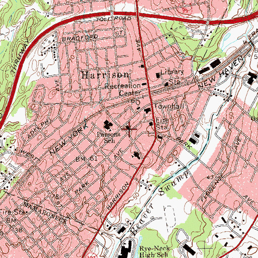 Topographic Map of Bishop Dargan Square, NY