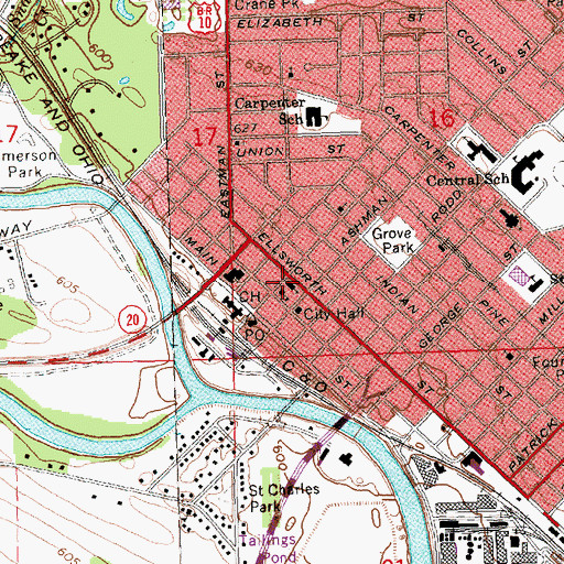 Topographic Map of Saint Brigid Catholic Church, MI