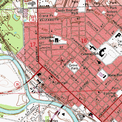 Topographic Map of Christ Covenant Church, MI