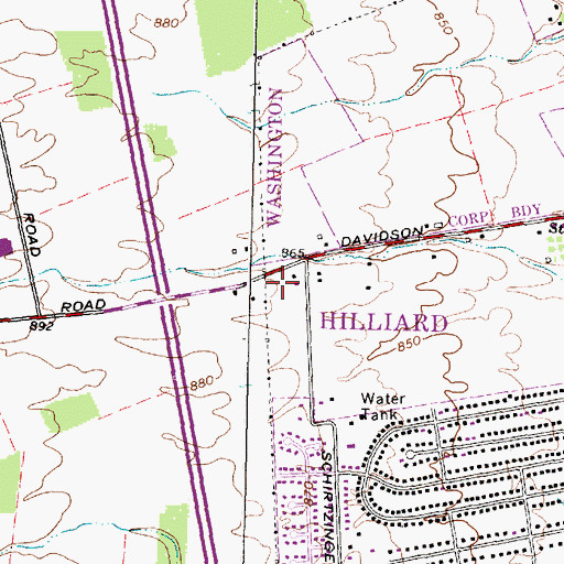 Topographic Map of Norwich Township Fire Department Station 83 Headquarters, OH