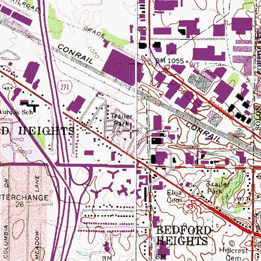Topographic Map of Hidden Cove Mobile Home Park, OH