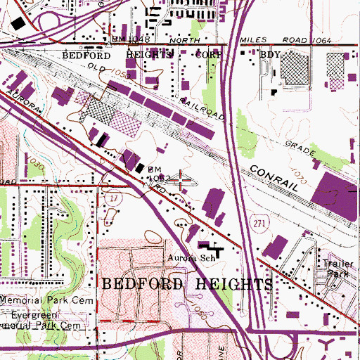 Topographic Map of Libby Aurora Mobile Home Park, OH