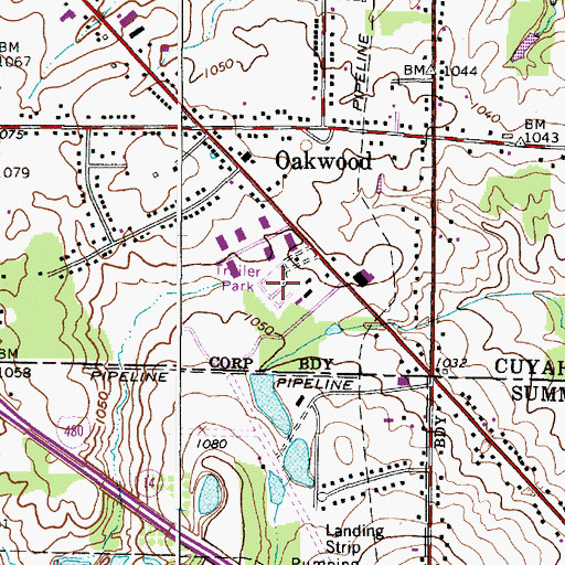 Topographic Map of Applecreek Village, OH