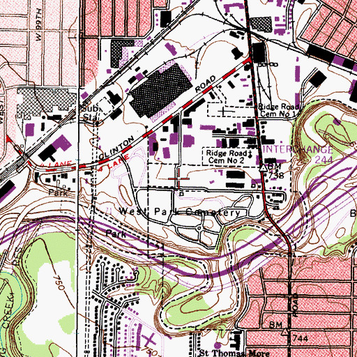 Topographic Map of Miller Mobile Homes, OH