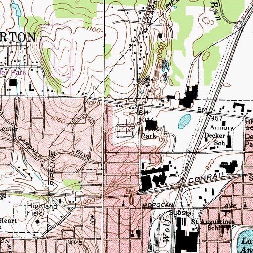 Topographic Map of M And C Mobile Village, OH