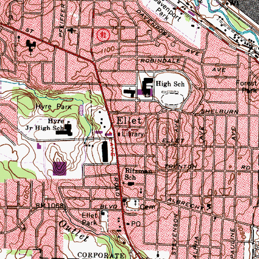 Topographic Map of White House Park, OH