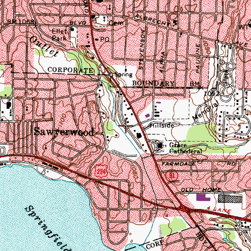 Topographic Map of Frank's Mobile Home Park, OH