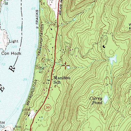 Topographic Map of Manitoga, NY