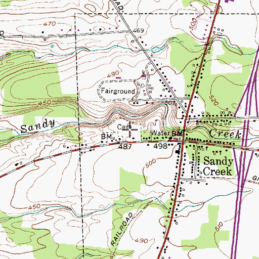 Topographic Map of Woodlawn Cemetery, NY
