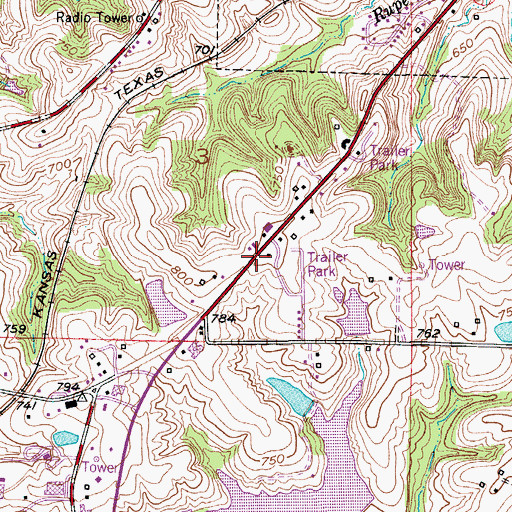 Topographic Map of River of Life Assembly of God Church, MO